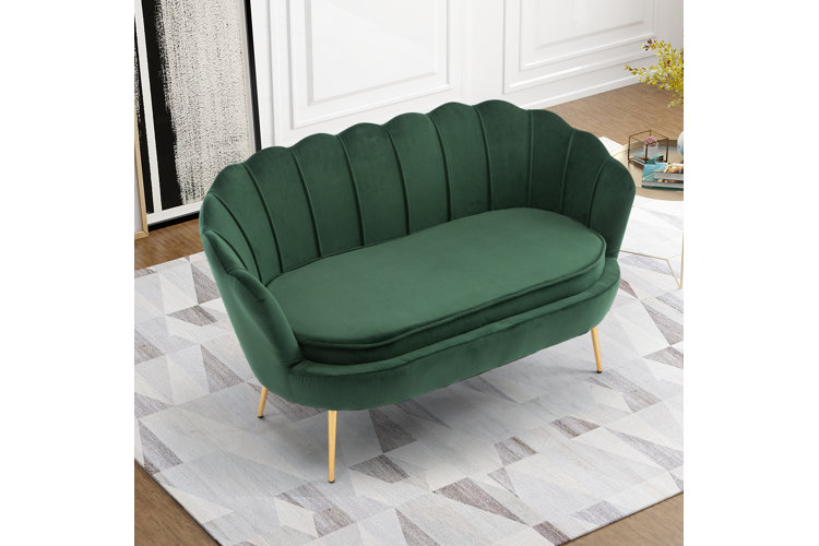 Green velvet deals sofa wayfair